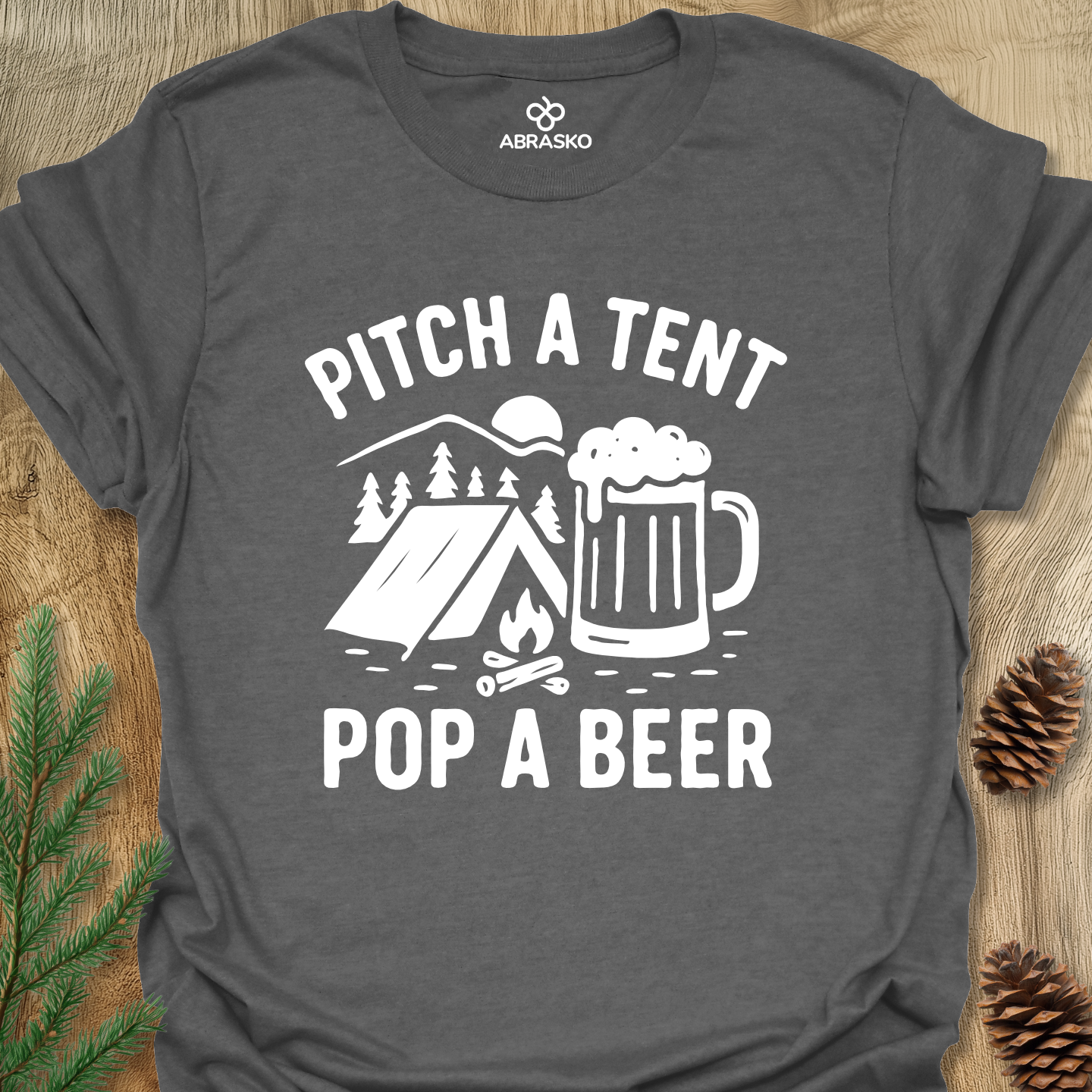 Pitch Tent Pop Beer Tee