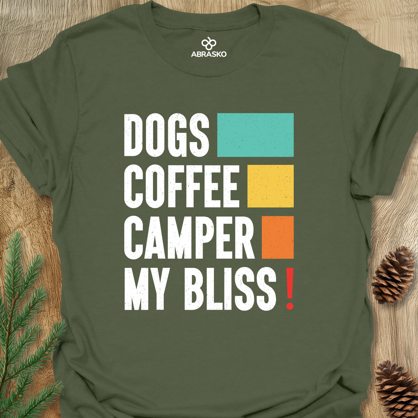 Dogs Coffee Camper Bliss Tee
