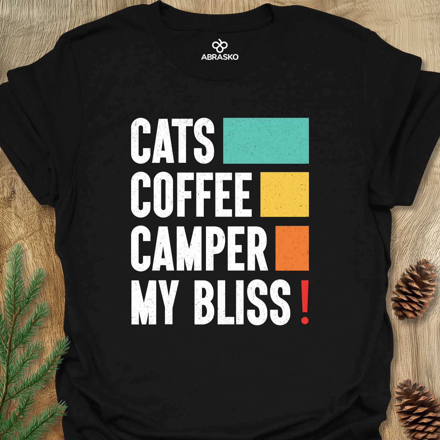 Cats Coffee Camper Bliss Tee