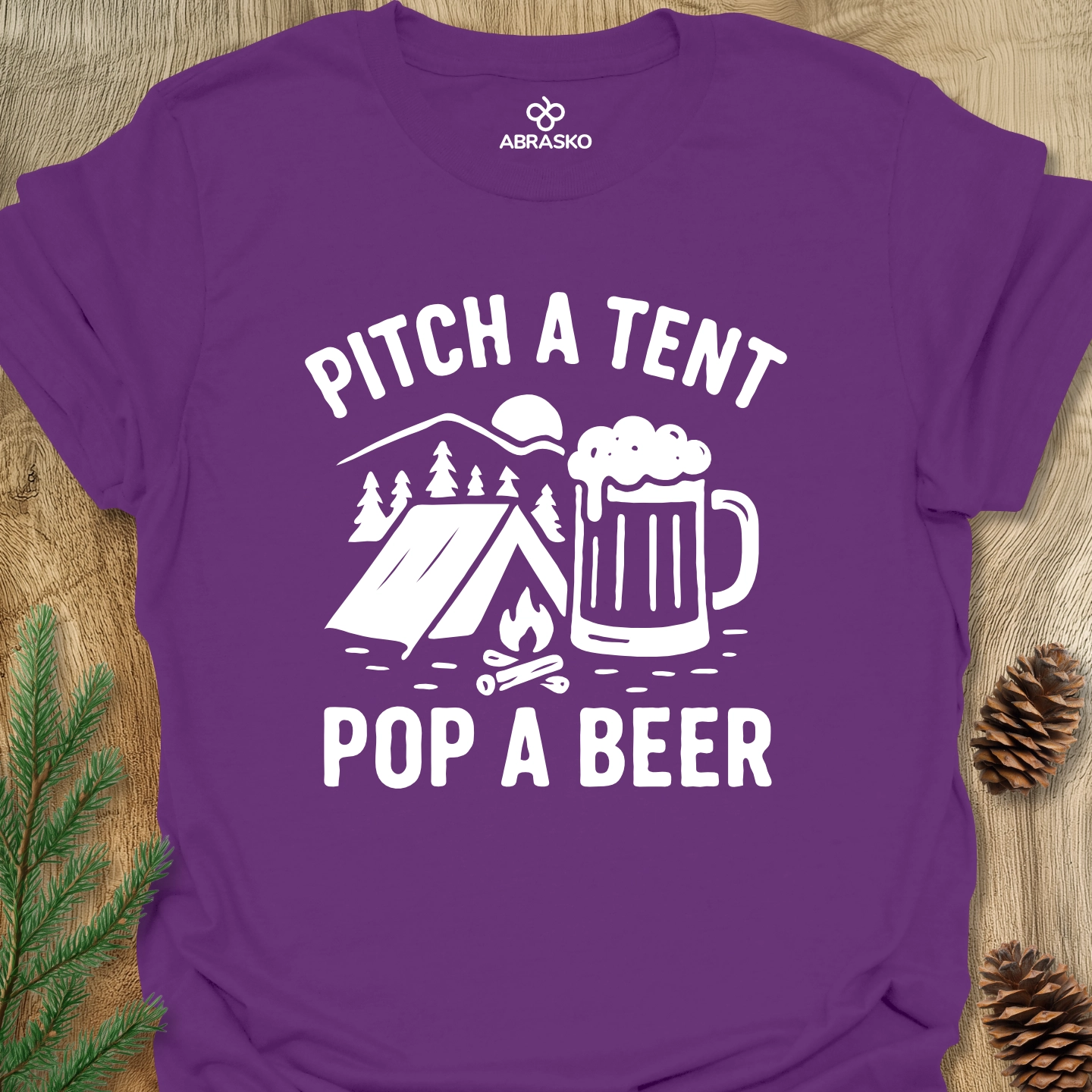 Pitch Tent Pop Beer Tee