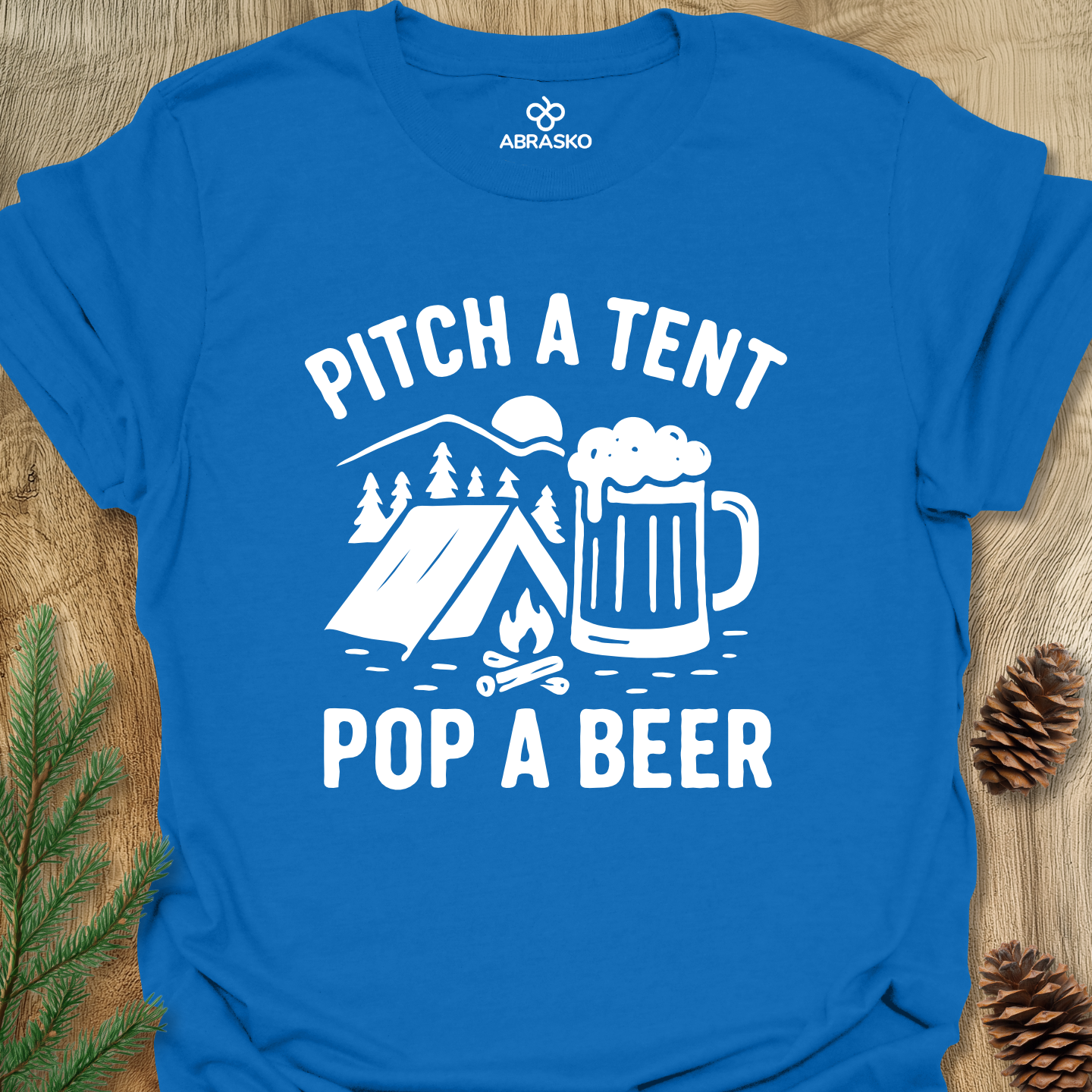 Pitch Tent Pop Beer Tee