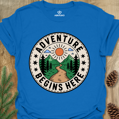 Adventure Begins Here Unisex T-shirt