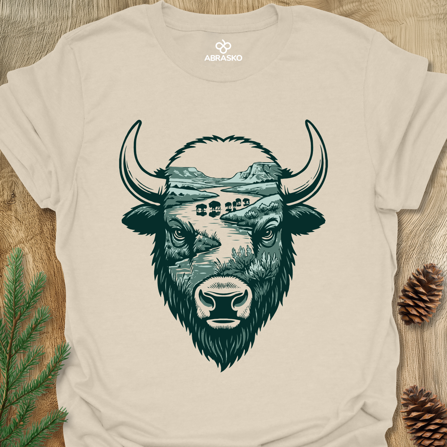 Bison Head Landscape Tee