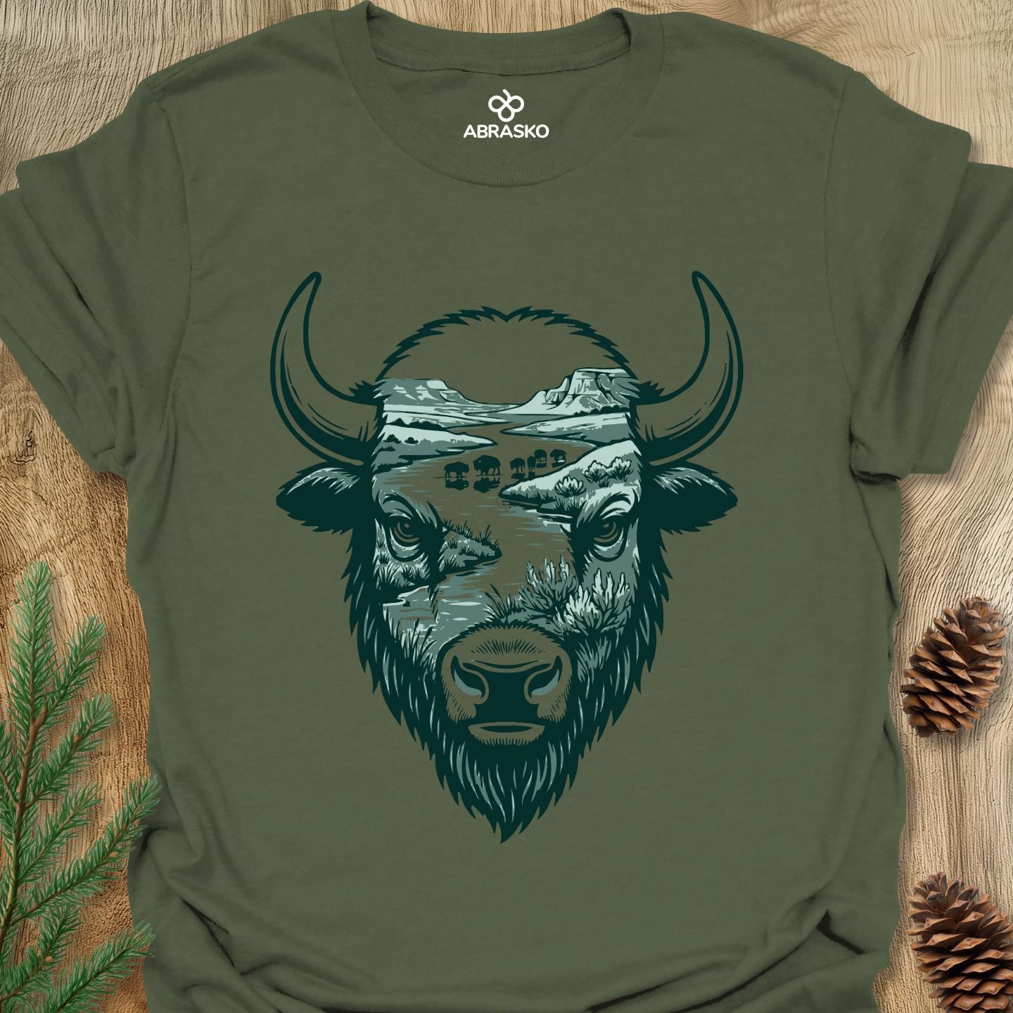 Bison Head Landscape Tee