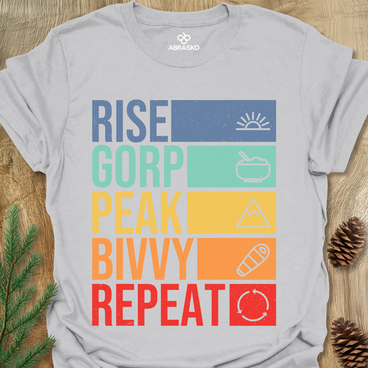 Rise, Gorp, Peak, Bivvy, Repeat Tee